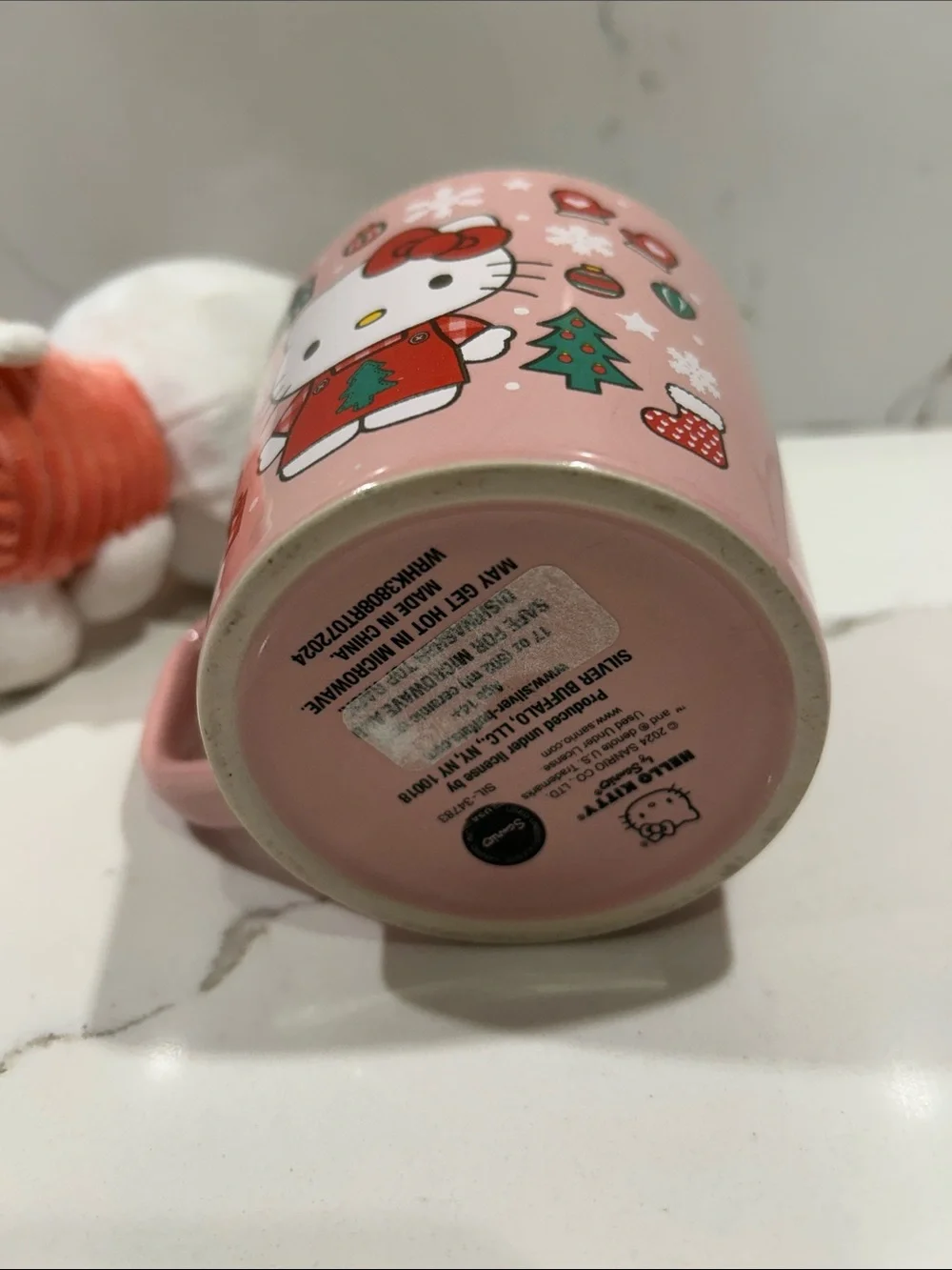 Hello Kitty Pink Plush with Orange Flower Bouquet and Pink Mug